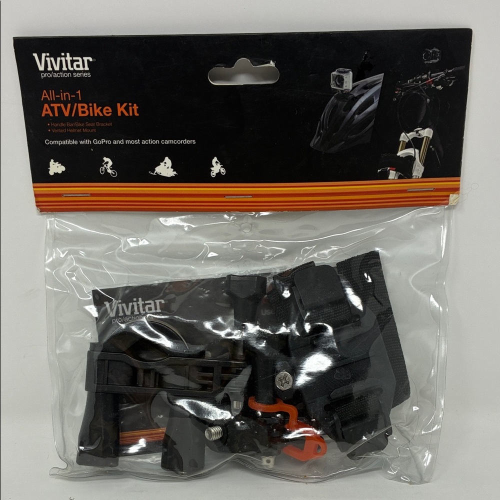 Vivitar VIV-APM-7002 Action Pro Series All-In-1 Bike Kit-Black